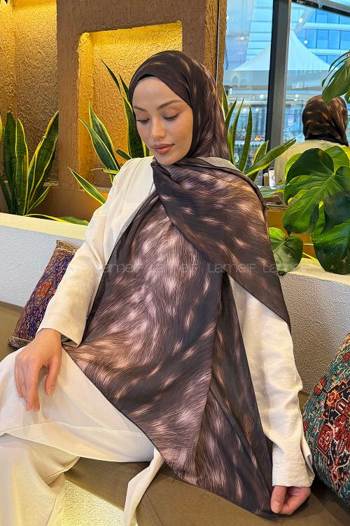 Bitter Brown Cotton Striped Shawl