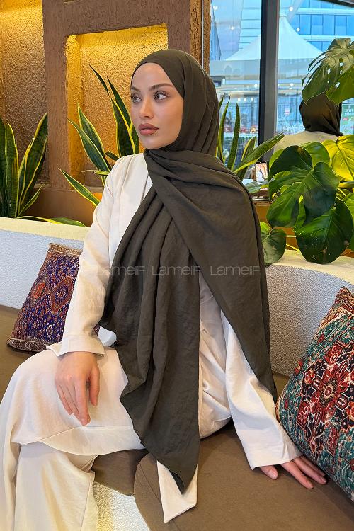 Lamelif Comfort Pamuk Şal Koyu Yeşil