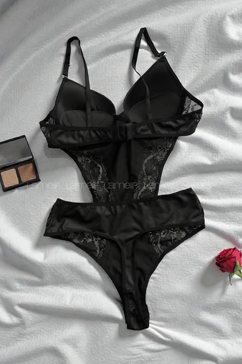 Lamelif KadifeBadysuit Takım