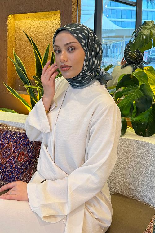 Lamelif Ceylan Desen Soft Eşarp Yaprak Yeşili