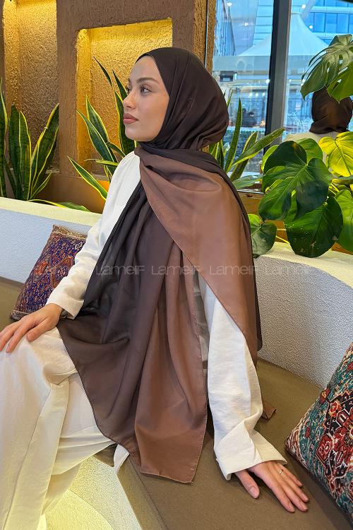 Brown With Milk Cotton Striped Shawl