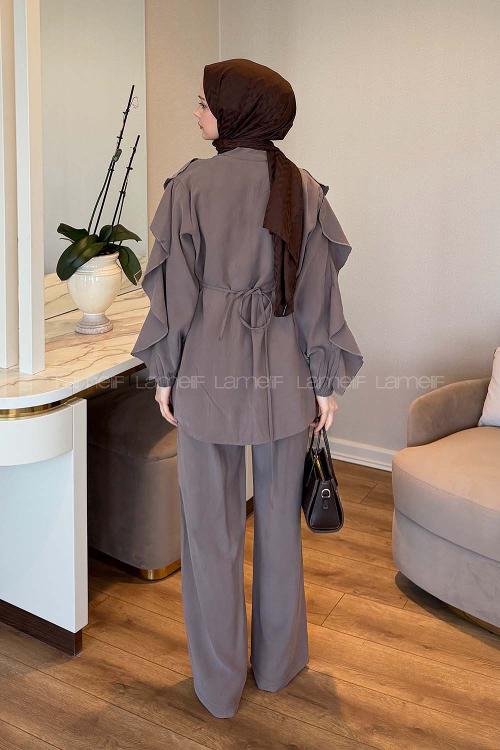 Mink Crew Neck Long Arm Oysho Regular Trousers Comfortable Suit