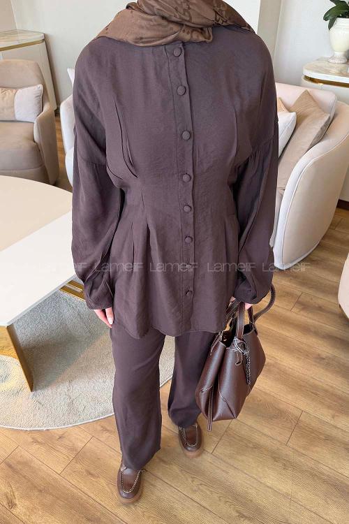 Lamelif Belden Oturtmalı Takım Acı Kahve