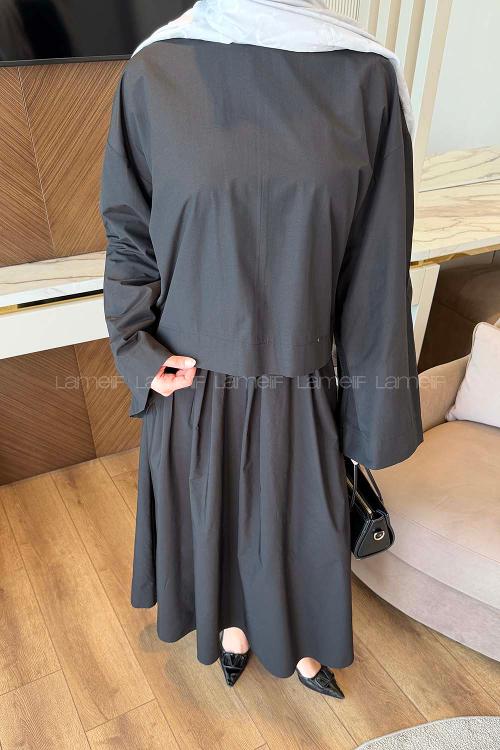 Lamelif Etekli Takım Siyah