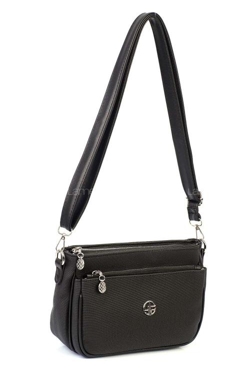 Lamelif Çok Bölmeli Bayan Çapraz Çanta Siyah