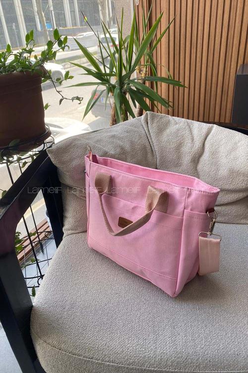 Candy Pink Buckle Skin Hand Bag Bag