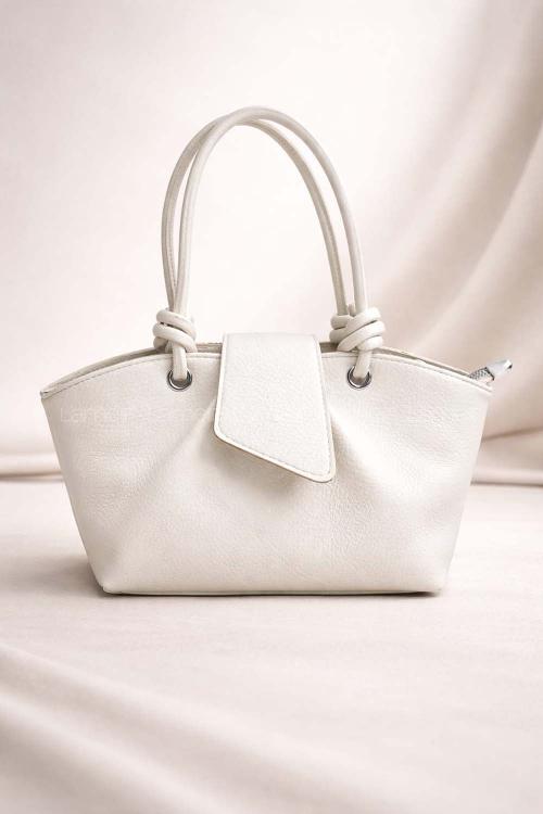 Lamelif Paris Kadın Pase Soft Deri Askılı Çanta Krem