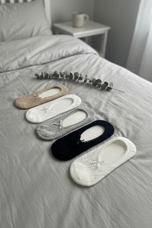 Lamelif 5li Kokulu Bambu Dantelli Çorap