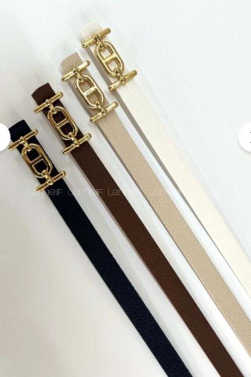 Lamelif  4 lü Gold Tokalı İnce Kemer, Pantolon Kemeri, Gömlek Kemeri, Ceket Kemeri