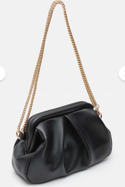 Lamelif Clutch Form Uzun Askılı Degas Kadın Çanta Siyah
