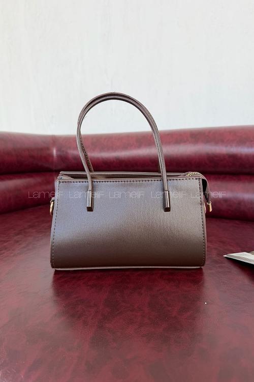 Brown Belted Skin Hand Bag Arm Bag Bag