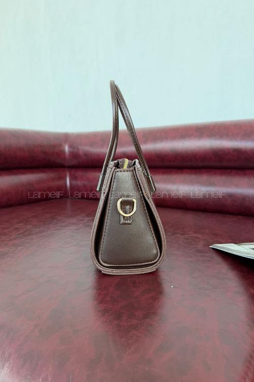 Brown Belted Skin Hand Bag Arm Bag Bag