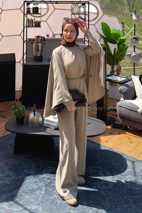 Oil Green Shirt Collar Long Arm Modal Cupra Regular Trousers Comfortable Suit