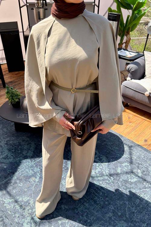 Oil Green Shirt Collar Long Arm Modal Cupra Regular Trousers Comfortable Suit