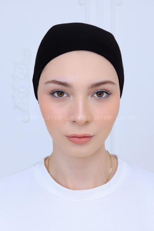 Lamelif Likralı Silikonlu Bone Siyah