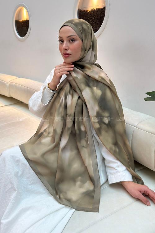 Lamelif Batik Desen Soft Şal Mint Yeşili