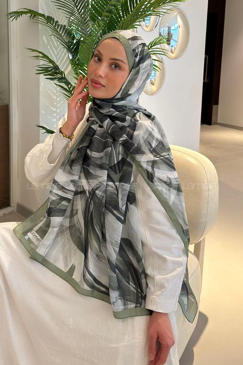 Anatolian Black Cotton Fabric Flowering Printed Shawl