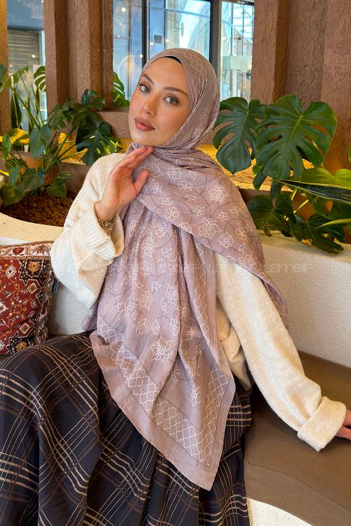 Mink Cotton Fabric Flowering Shawl