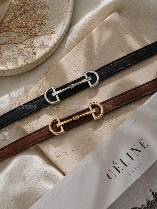 Lamelif 2 li Kadın Massimo Uzun Tokalı İnce Ceket Gömlek Elbise Kemeri