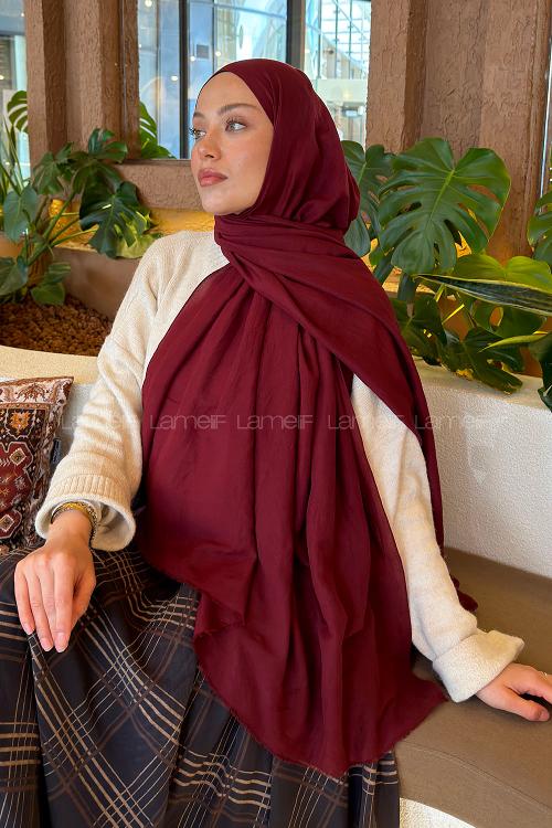 Lamelif Organik Premium Şal Bordo