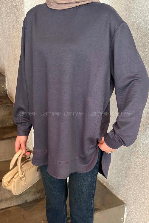 Lamelif Kristal Dikişli Sweat Antrasit