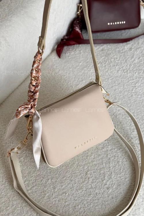 Cream With Suspenders Skin Hand Bag Arm Bag Bag