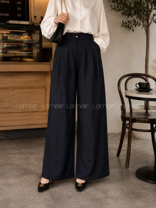Smoked Viscose Fabric High Waist Comfortable Pants