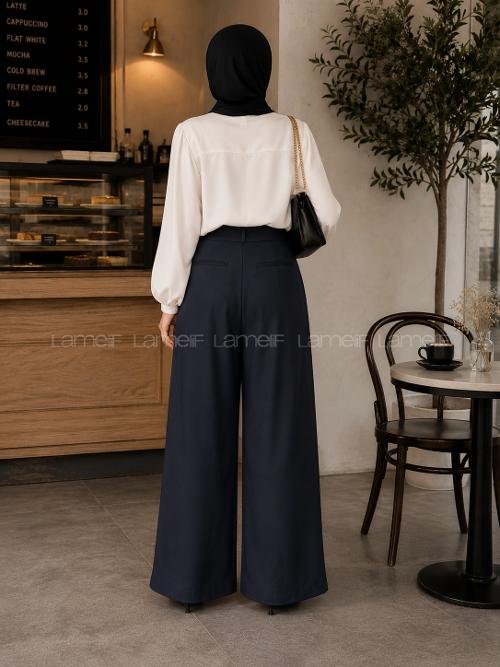 Smoked Viscose Fabric High Waist Comfortable Pants