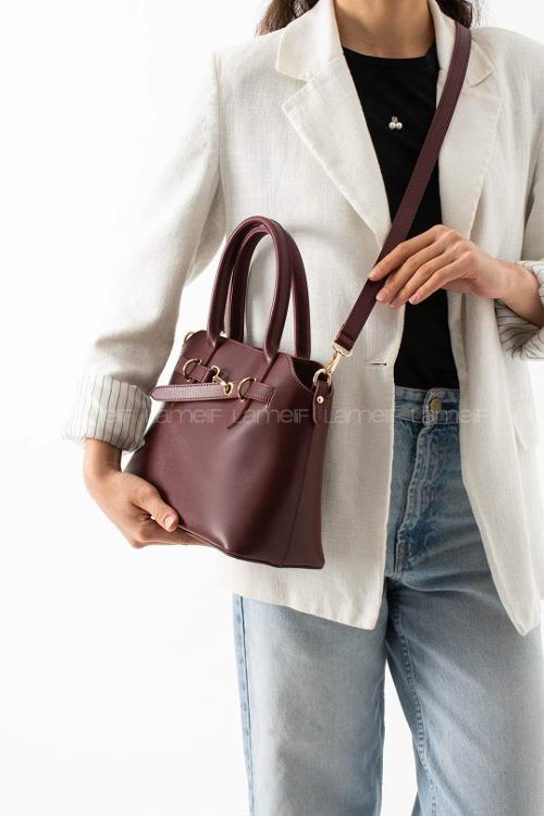 Lamelif Varok Model Bordo Kadın El Ve Omuz Çantası