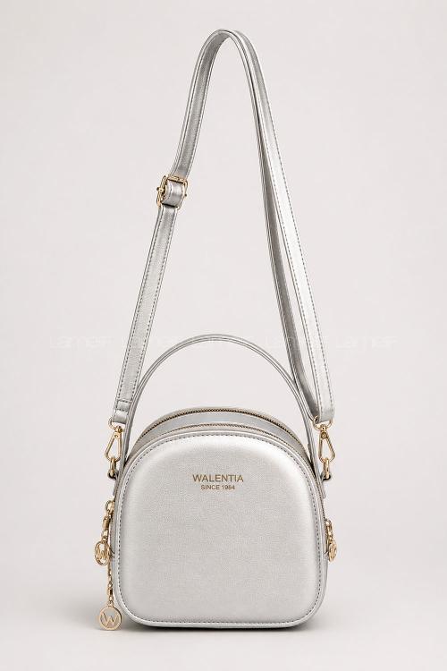 Silver With Suspenders Skin Hand Bag Arm Bag Bag