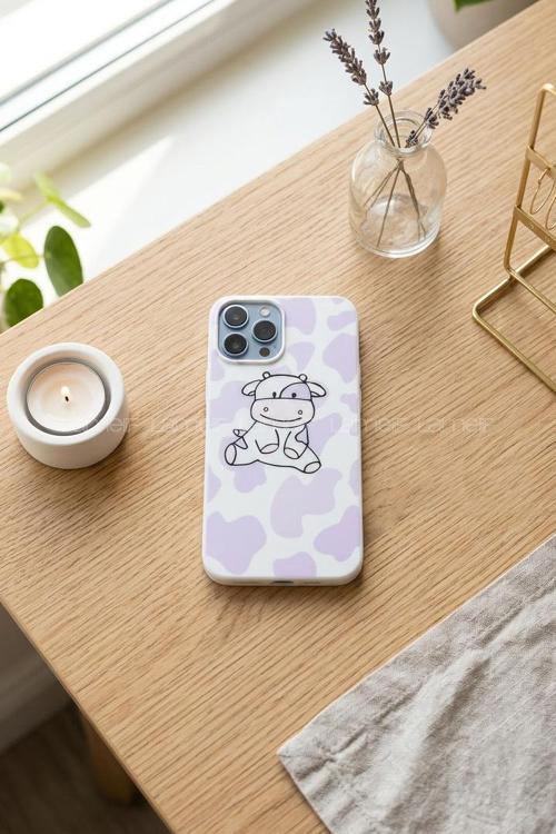 Lamelif  ıPhone 13-14 İnek Baskılı Telefon Kılıfı