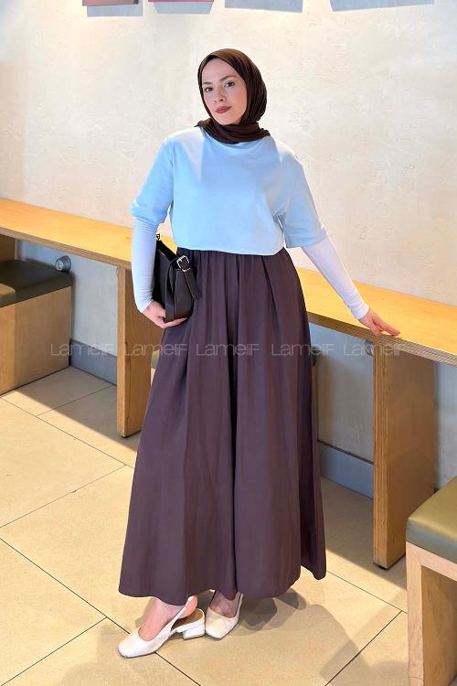 Lamelif Kısa Kol Basic T-shirt Bebe Mavisi