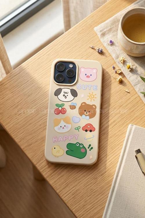 Lamelif  ıPhone 15 Happy Baskılı Telefon Kılıfı