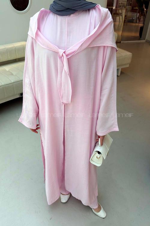Pink Neckband Long Arm Cotton Regular Trousers Comfortable Suit