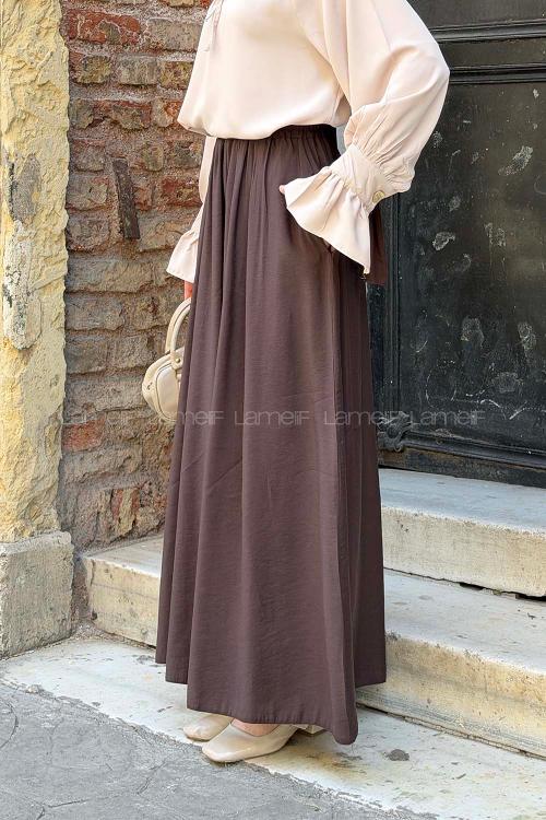 Bitter Brown Tensel Elastic Waist Comfortable Pants