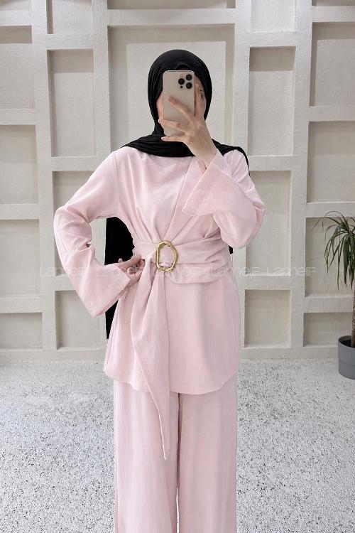 Lamelif Toka Detaylı Takım Pembe