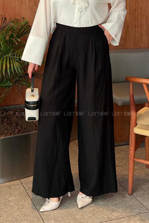 Lamelif Pens Detaylı Modal Pantolon Siyah