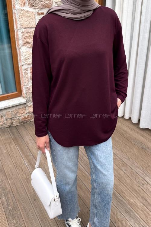 Lamelif Basic Sweat Mürdüm