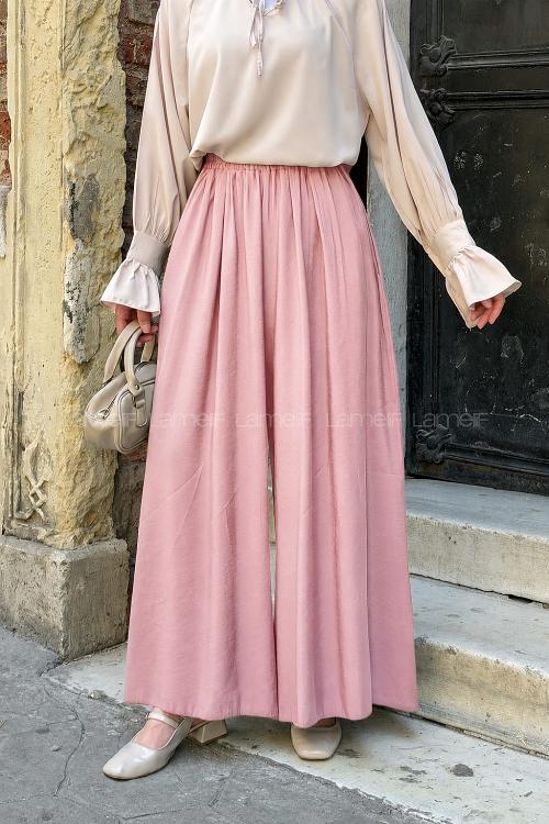 Lamelif Salaş Kesim Pantolon Pembe