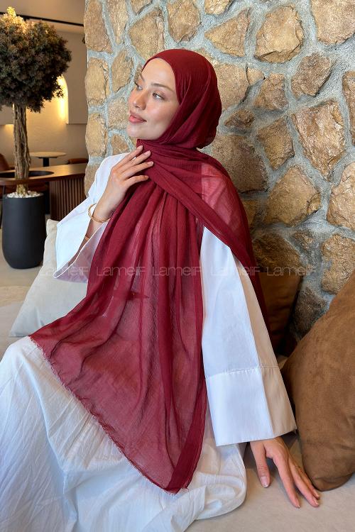 Lamelif  Konfor  Şal Bordo