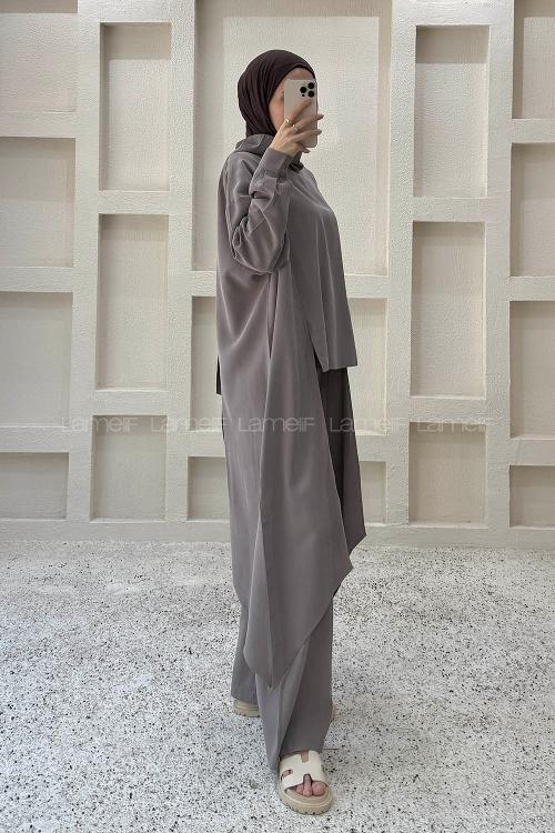 Mink Choker Neck Long Arm Viscose Fabric Regular Trousers Comfortable Suit