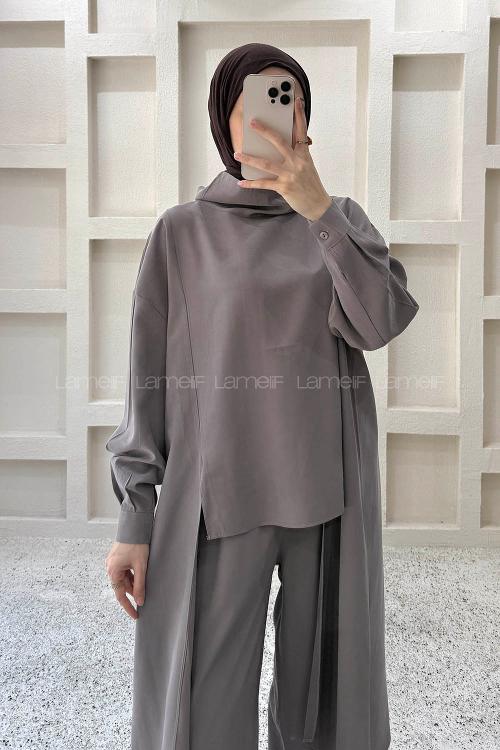 Mink Choker Neck Long Arm Viscose Fabric Regular Trousers Comfortable Suit