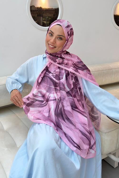 Candy Pink Cotton Fabric Flowering Printed Shawl