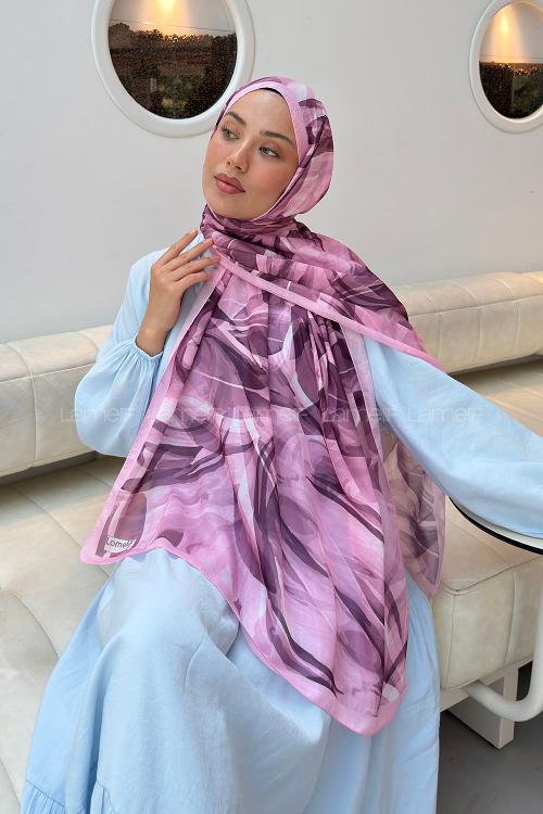 Candy Pink Cotton Fabric Flowering Printed Shawl