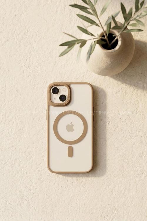 Lamelif iPhone 13-14 Metal Focus Megsafe Kılıf