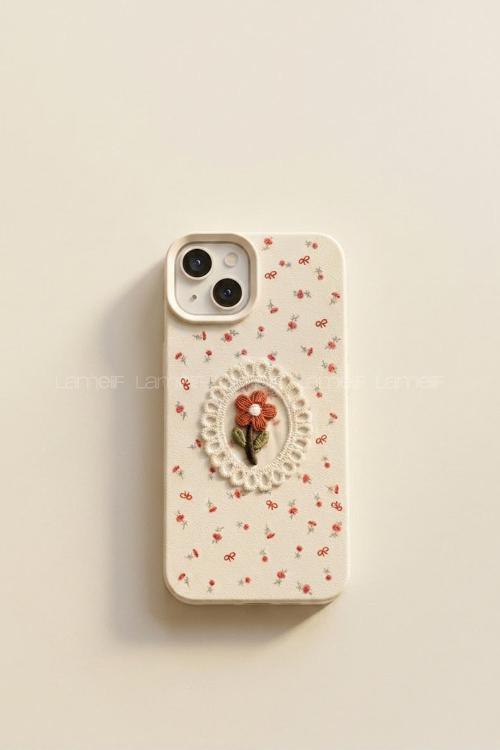Lamelif iPhone13-14 Vision Trend Dantel Çerçeveli Nakış İşlemeli  Detaylı Kılıf