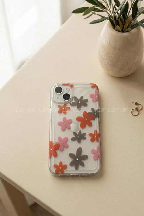 Lamelif iPhone 11 Çiçekli Taşlı Telefon Kılıfı
