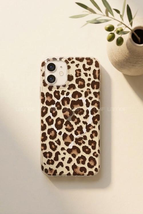 Lamelif iPhone 11 Leopar Desenli Güçlü Magsafeli Telefon Kılıfı