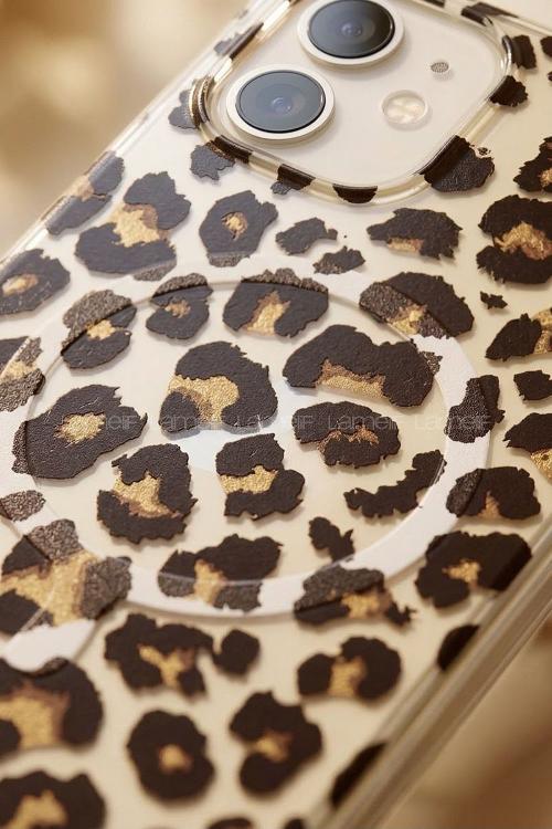 Lamelif iPhone 11 Leopar Desenli Güçlü Magsafeli Telefon Kılıfı