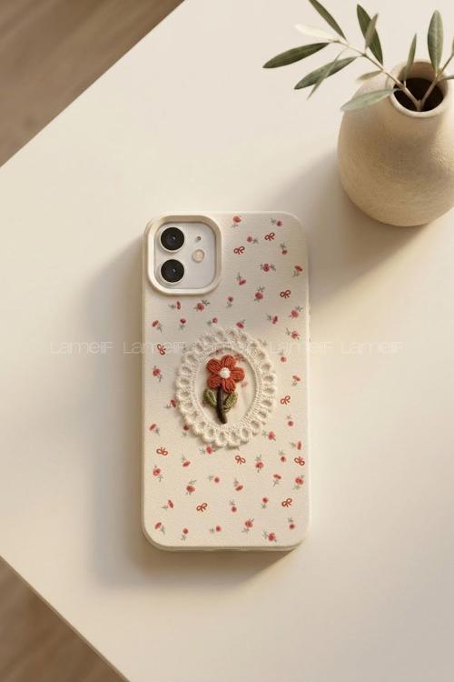 Lamelif iPhone 11 Vision Trend Dantel Çerçeveli Nakış İşlemeli  Detaylı Kılıf